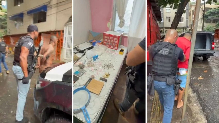 Dupla é presa com drogas, arma e carros na Barra