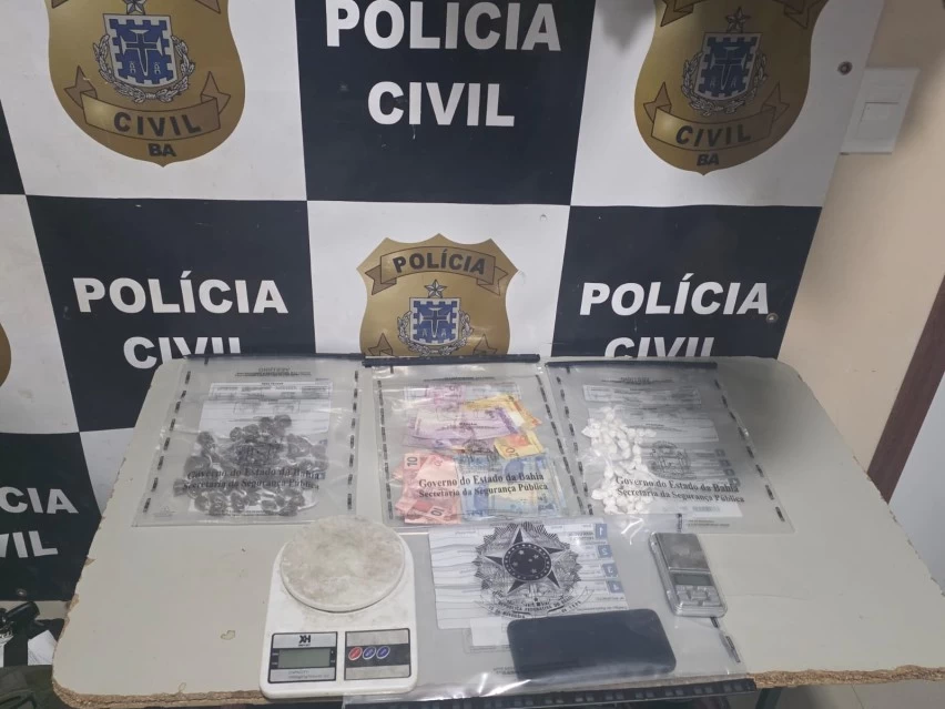 Homem é preso por tráfico de drogas em Eunápolis após ação da Polícia Civil