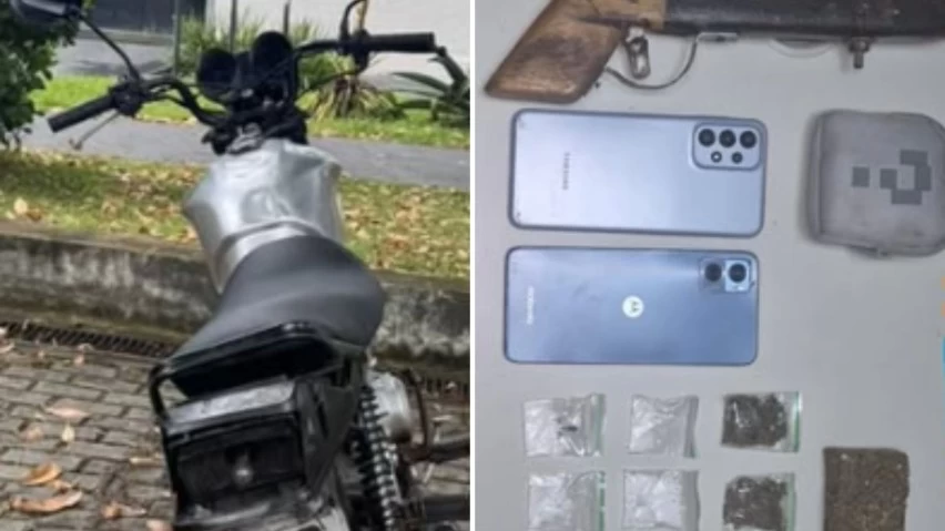 PM apreende arma, drogas e moto adulterada em Camaçari