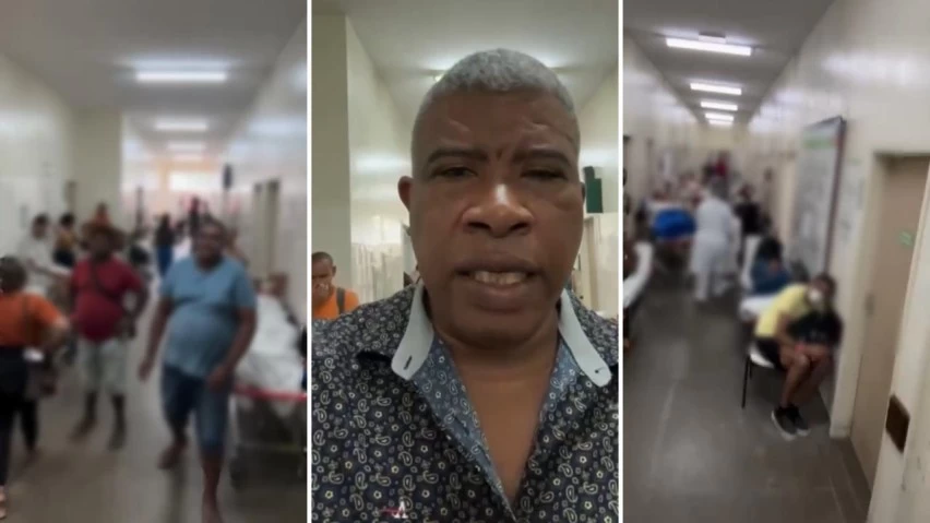 Corredores do Hospital Eladio lotados e cidadãos cobram Jerônimo